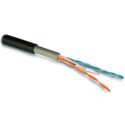 Hyperline IU2-C5e-S-I (куски) Кабель для сетей Industrial Ethernet, категория 5e, 2x2x24 AWG (0.51 мм), однопроволочные жилы (solid), U/UTP, для внутренней и внешней прокладки (-40°C – +70°C), двойная оболочка, PVC (UV), черный