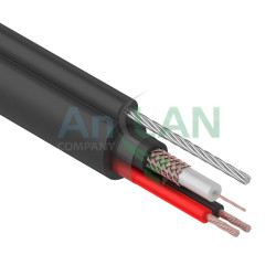 REXANT 01-4107 Кабель для видеонаблюдения КВК-П + 2х0,75кв.мм + ТРОС (7*0,4мм), 305м., черный, OUTDOOR