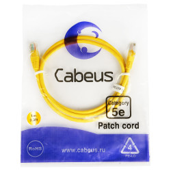 Cabeus PC-UTP-RJ45-Cat.5e-1m-YL Патч-корд UTP, категория 5e, 1 м, неэкранированный, желтый