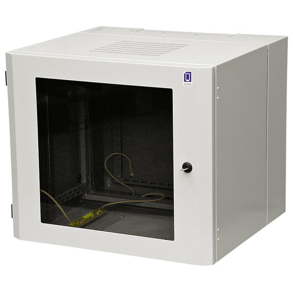 ZPAS WZ-0405-S1-03-011 Шкаф настенный 19-дюймовый (19), серия SW, 12U, 604x600х540, трехсекционный, со стеклянной дверью в стальной раме, цвет серый (RAL 7035) (SW-003-2) (собранный)19 настенные шкафы серии SW