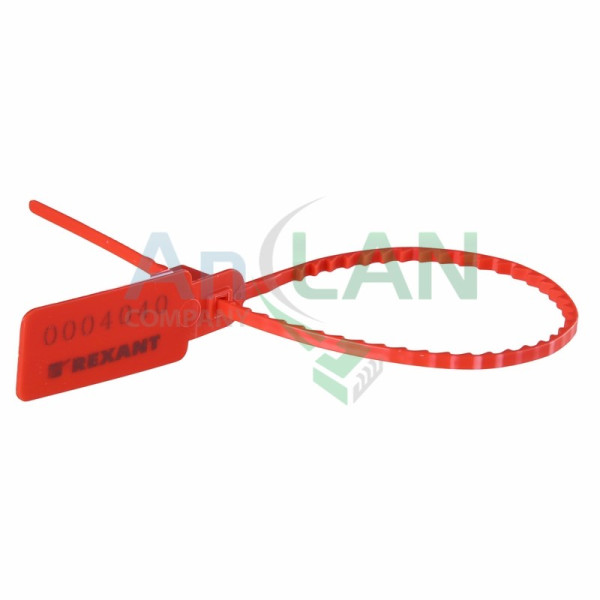 REXANT 07-6121 Пломба пластиковая, номерная, 255мм, красная