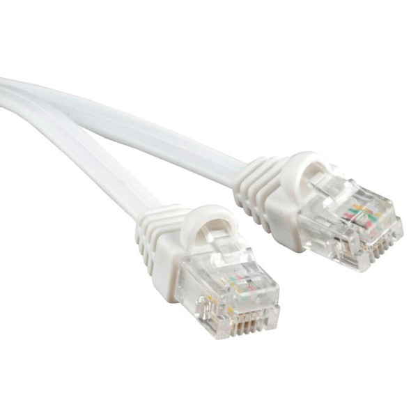 Cabeus PC-TEL-RJ12-1m Патч-корд 6p4c телефонный, 1 м, белый
