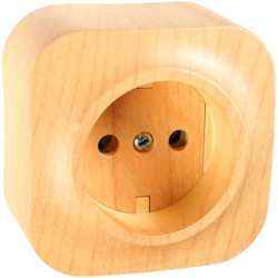 LEGRAND 782270 Розетка 2К, накладной монтаж, с винтовыми зажимами, без шторок, 16А, дерево, Quteo