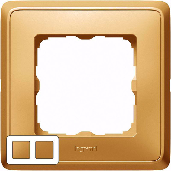 LEGRAND 773662 Рамка 2 поста, матовое золото, Cariva