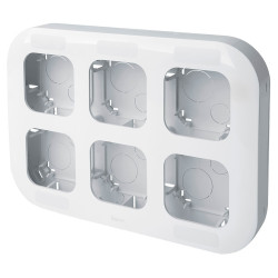 LEGRAND 782296 Блок установочный 6 постов, накладной монтаж, белый, Quteo