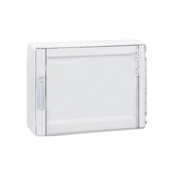 LEGRAND 401646 XL3 Шкаф накладной распределительный 1ряд, 18 модулей, с белой дверцей, с клеммным блоком N+PE, IP 40, белый