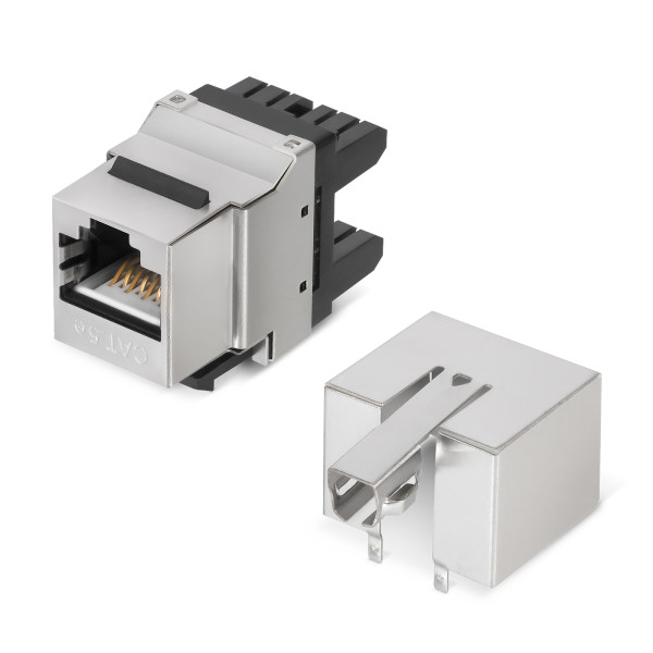 Cabeus KJ-RJ45-Cat.5E-SH-180 Degree Вставка Keystone Jack RJ-45(8P8C), 180 градусов, категория 5e, экранированная, Dual IDC (110&Krone type), белая