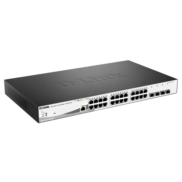 D-Link DGS-1210-28P/B1A Настраиваемый коммутатор WebSmart с 24 портами 10/100/1000Base-T с поддержкой PoE и 4 портами 1000Base-X SFP