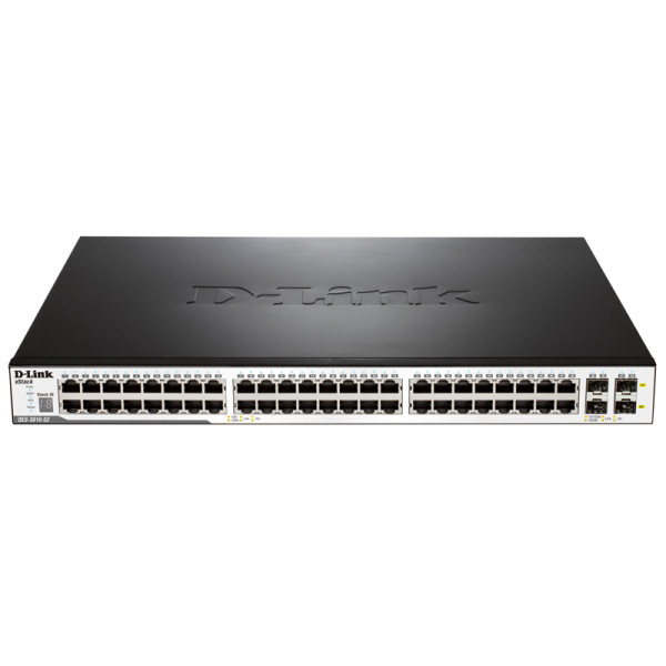 D-Link DES-3810-52 Управляемый коммутатор 3 уровня с 48 портами 10/100Base-TX, 2 портами 1000Base-X SFP и 2 комбо-портами 100/1000Base-T/SFP