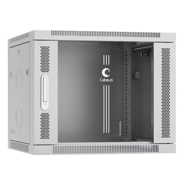 Cabeus SH-05F-9U60/45 Шкаф телекоммуникационный настенный 19 9U 600x450x501mm (ШхГхВ) дверь стекло