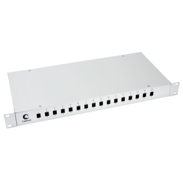 Купить Cabeus FO-19-16SC Кросс бокс оптический 19 на 16 SC (LC duplex) со сплайс пластиной и КДЗС (без пигтейлов и проходных адаптеров) Cabeus FO-19-16SC Кросс бокс оптический 19 на 16 SC (LC duplex) со сплайс пластиной и КДЗС (без пигтейлов и проходных адаптеров)
