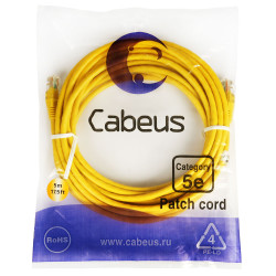 Cabeus PC-UTP-RJ45-Cat.5e-5m-YL Патч-корд UTP, категория 5e, 5 м, неэкранированный, желтый