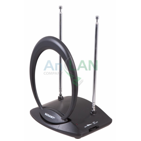 REXANT 34-0201 RX-723 антенна комнатная VHF, UHF, FM, 40-862 MHz с усилителем 38dB