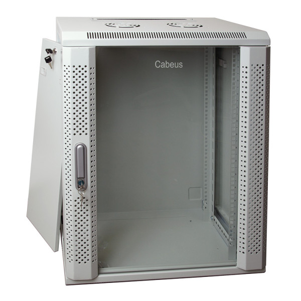 Cabeus SH-05F-18U60/35 Шкаф телекоммуникационный настенный 19 18U 600x350x901mm (ШхГхВ) дверь стекло