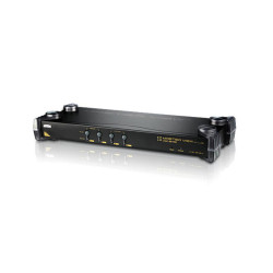 ATEN CS9134Q9-AT-G KVM Переключатель электронный 4-х портовый,1 user PS2+VGA => 4 cpu PS2+VGA, без шнуров, 1920x1440, 1U 19, ( нужны шнуры серии 2L-10.. ), OSD, каскад 64