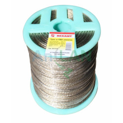 REXANT 09-5335 Трос стальной в ПВХ изоляции d=3.5 мм, катушка 200 метров