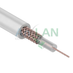 REXANT 01-2603 Кабель 2C-2V, MicroCoaxial+Cu, (72%), 75 Ом, 100м., белый