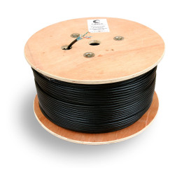 Cabeus FTP-4P-Cat.5e-SOLID-OUT Кабель витая пара экранированная FTP (F/UTP), категория 5e, 4 пары 0,5мм (24 AWG), одножильный, экран - фольга, для внешней прокладки (+60 C - -40 C) (305 м)