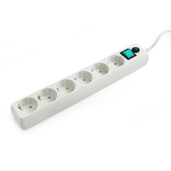 Гарнизон EHW-15 Сетевой фильтр, 5.0 м, 6 розеток, белый