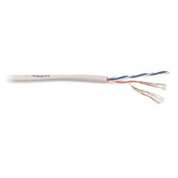 Hyperline UUTP2-C5-P24-IN-PVC-GY-500 (UTP2-C5E-PATCH-GY-500) (500 м) Кабель витая пара, неэкранированнаят U/UTP, категория 5, 2 пары (24 AWG), многожильный (patсh), PVC, -20°C - +75°C, серый