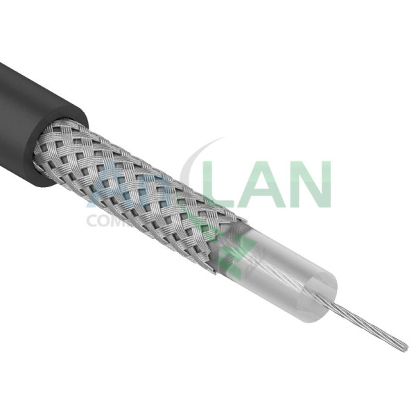 REXANT 01-2604 Кабель РК 75-2-13, (88%), 75 Ом, 200м., черный (OUTDOOR)