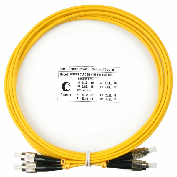 Cabeus FOP(d)-9-FC-FC-3m Шнур оптический duplex FC-FC 9/125 sm 3м LSZH
