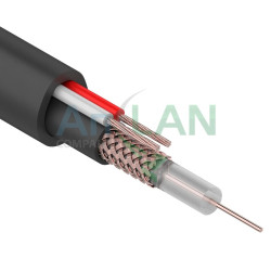 REXANT 01-4011 Кабель для видеонаблюдения KBK-П-1,5 + 2x0,35кв.мм, 200м., черный OUTDOOR