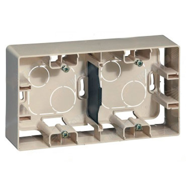 LEGRAND 672540 Коробка накладного монтажа, 2 поста, слоновая кость, ETIKA