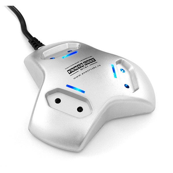 Power Cube PCM - 3B Настольный удлинитель mini., 3 розетки, черный, 1.8 м.