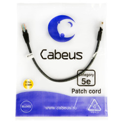 Cabeus PC-UTP-RJ45-Cat.5e-0.3m-BK Патч-корд UTP, категория 5e, 0.3 м, неэкранированный, черный