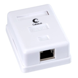 Cabeus WS-8P8C-Cat.6-SH-1 Розетка компьютерная RJ-45(8P8C), категория 6, экранированная, одинарная, внешняя, Krone type