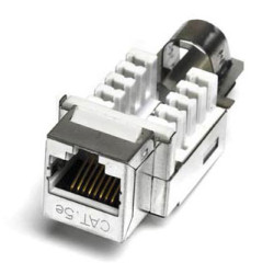 Hyperline KJ2-8P8C-C5e-90-SH-F-WH Вставка Keystone Jack RJ-45(8P8C), категория 5e, экранированная, Dual IDC, белаяМодуль Keystone Jack RJ-45, категория 5e, экранированный