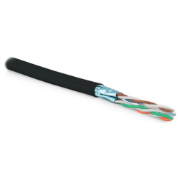 Hyperline UFTP4-C6-S23-OUT-LSZH-BK-500 (500 м) Кабель витая пара U/FTP, кат. 6, 4 пары (23 AWG), одножильный (solid), фольгир. пары, внешний, LSZH нг(C)-HF, -40°C-+75°C, черный-гарантия: 15 лет компонентная