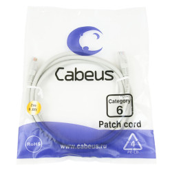 Cabeus PC-UTP-RJ45-Cat.6-1.5m Патч-корд UTP, категория 6, 1.5 м, неэкранированный, серый