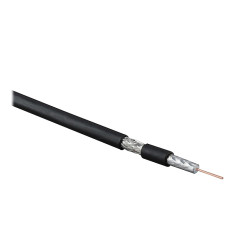 Hyperline COAX-RG6-OUTDOOR-500 (500 м) Кабель коаксиальный RG-6, 75 Ом (ТВ, SAT, CATV), жила - 18 AWG, для внешней прокладки (+60 C - -40 C), общий диаметр 6.9мм, PE
