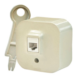 LEGRAND 782254 Розетка компьютерная, RJ-45, кат. 5e, UTP, автоматическое подкл. с прокалыванием изоляции проводников, слон. кость, Quteo