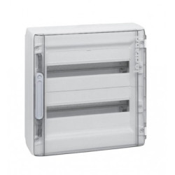 LEGRAND 401657 XL3 Шкаф накладной распределительный 2ряда, 36 модулей, с прозрачной дверцей, с клеммным блоком N+PE, IP 40, белый