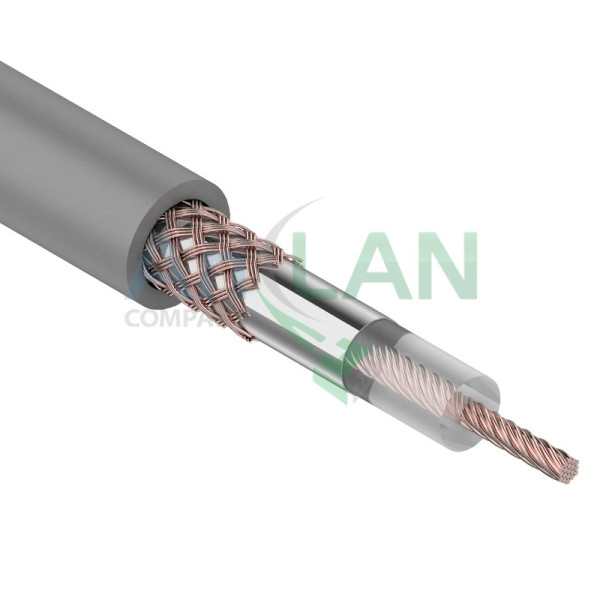 REXANT 01-2002 Кабель RG-58 A/U, (64%), 50 Ом, 100м., серый
