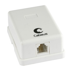 Cabeus WS-6P4C-TEL-1 Розетка телефонная RJ-12(6P4C), одинарная, внешняя, белая