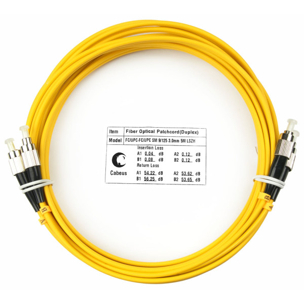 Cabeus FOP(d)-9-FC-FC-7m Шнур оптический duplex FC-FC 9/125 sm 7м LSZHОдномодовые оптические патч-корды, FC/PC-FC/PC, дуплекс