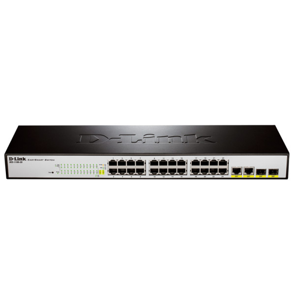 D-Link DES-1100-26/A1A Настраиваемый коммутатор EasySmart с 24 портами 10/100Base-TX и 2 комбо-портами 100/1000BASE-T/ 1000BASE-X SFP