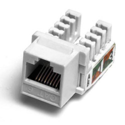 Hyperline KJ2-8P8C-C6-90-WH Вставка Keystone Jack RJ-45(8P8C), категория 6, Dual IDC, белаяМодуль Keystone Jack RJ-45 категория 6, вертикальная заделка