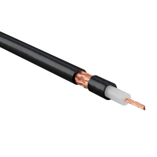 Hyperline COAX-RG8-500 (500 м) Кабель коаксиальный RG-8, 50 Ом, жила - 13 AWG (7x0.72мм), общий диаметр 10.2мм, PVC, черный