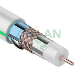 REXANT 01-2241 Кабель RG-6U+CU, (75%), 75 Ом, 100м., белый, (тройной экран), MASTER