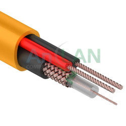 REXANT 01-4220 Кабель для видеонаблюдения КВК-П-2 нг(А)-HF + 2х0.50кв.мм, 200м., оранжевый