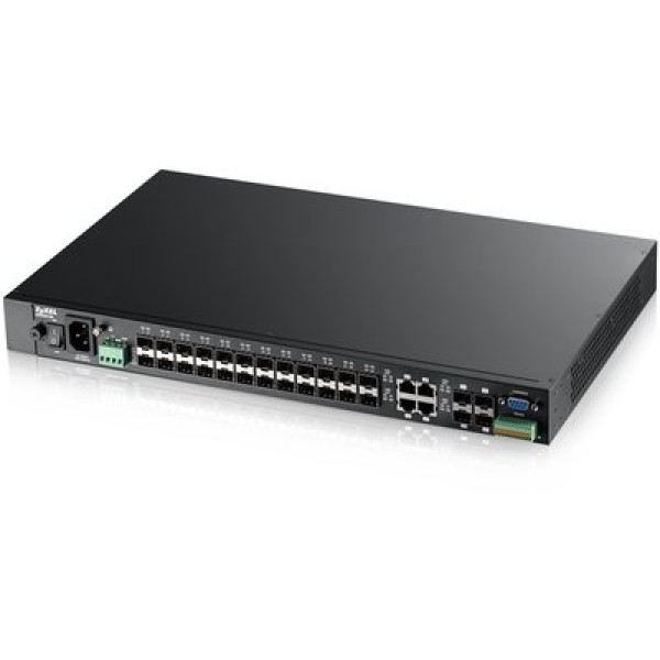 ZyXEL MGS3520-28F Управляемый коммутатор Metro Gigabit Ethernet с 28 SFP-слотами из которых 4 совмещены с разъемами RJ-45