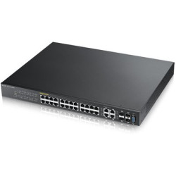 ZyXEL GS2210-24HP 24-портовый управляемый PoE-коммутатор Gigabit Ethernet с 4 SFP-слотами совмещенными с разъемами RJ-45
