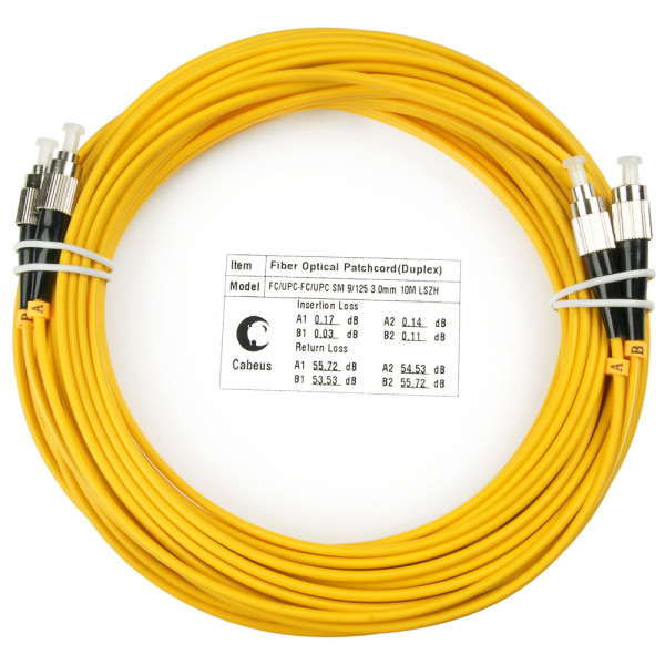 Cabeus FOP(d)-9-FC-FC-25m Шнур оптический duplex FC-FC 9/125 sm 25м LSZHОдномодовые оптические патч-корды, FC/PC-FC/PC, дуплекс
