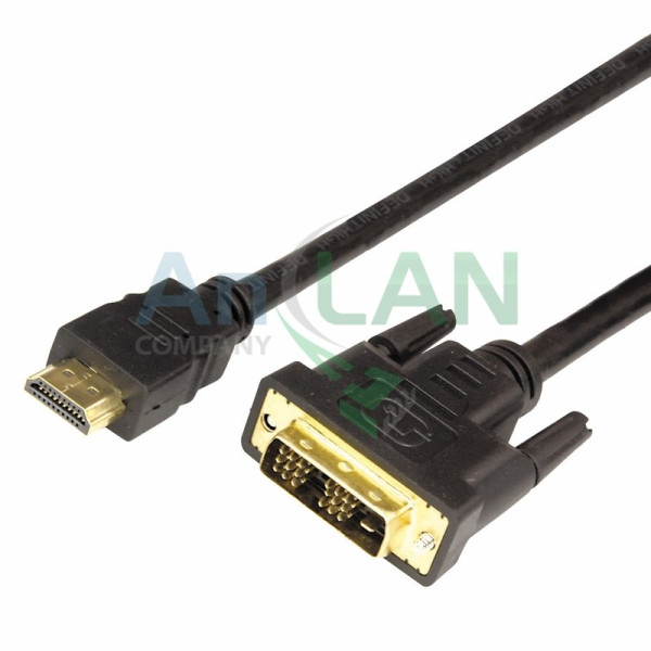 REXANT 17-6309 Шнур HDMI - DVI-D gold 15М с фильтрами