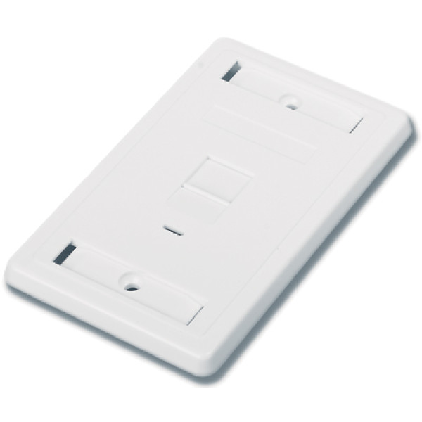 Hyperline FP-US-1-WH Лицевая панель 70x115 мм для 1-й вставки типа Keystone Jack, американский стандарт, с шторкойЛицевые панели, американский стандарт
